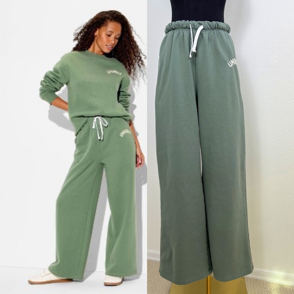 Alix Earle UNWELL for Target Sage Green Wide Leg Sweatpants Small Baggy Joggers